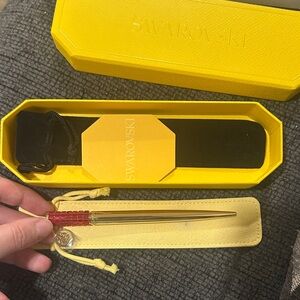 Swarovski Gold Pen with Red Crystal Accents